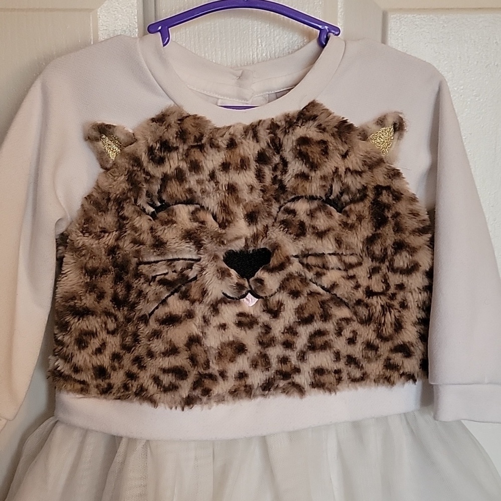 The Children's Place one piece Leopard dress, 9-12 months, tan and cream. - Picture 2 of 8